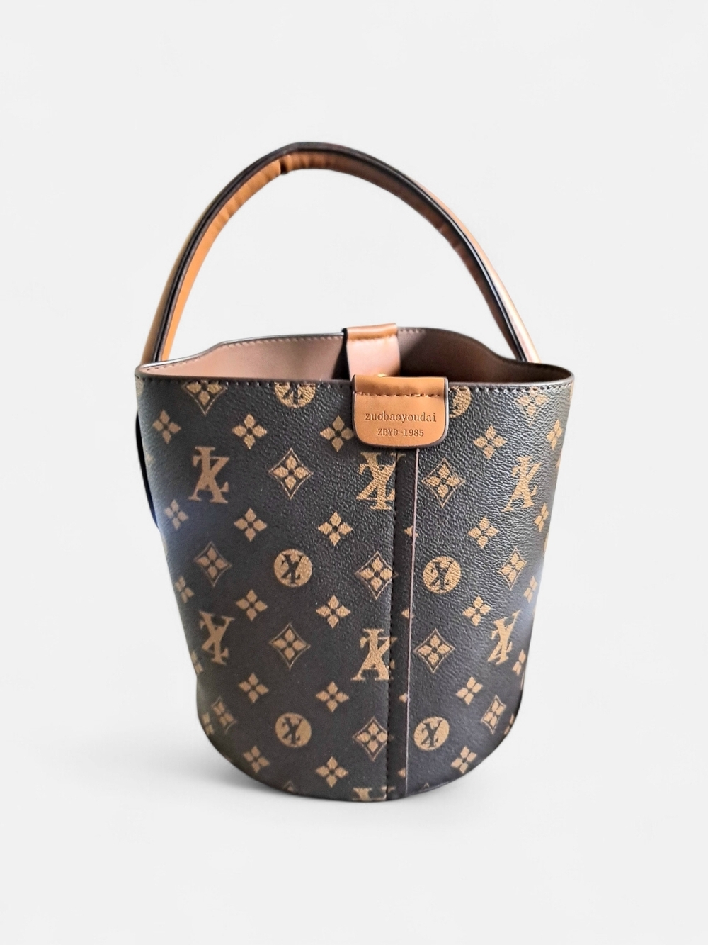 Zuobaoyoudai Stylish Brown Monogram Bucket Bag/designer Inspired/ New With Tags